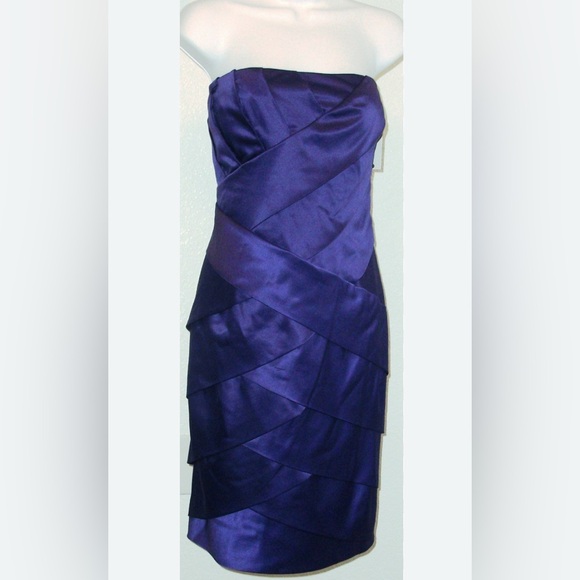 Calvin Klein Strapless Purple Dress With Optional Straps - Picture 1 of 5